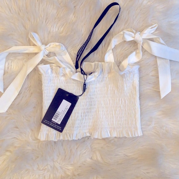 Petite white tie strap crop top - Picture 3 of 6